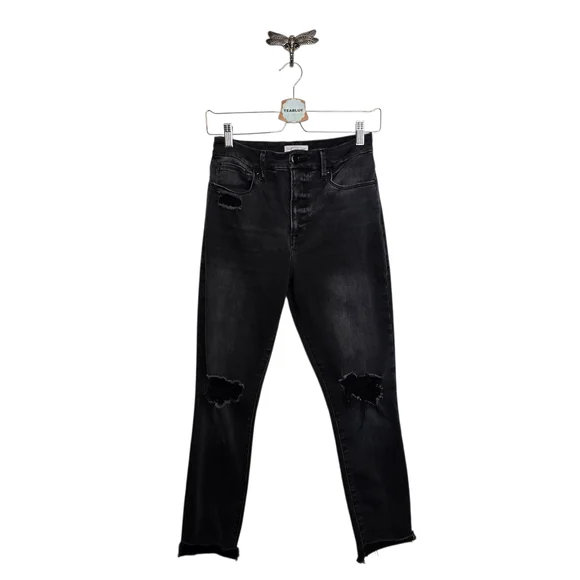 ๐ด 3/$30 Good American 26ร25 Good High Waist Crop Skinny Jeans In Black127 2/26 - Picture 3 of 15